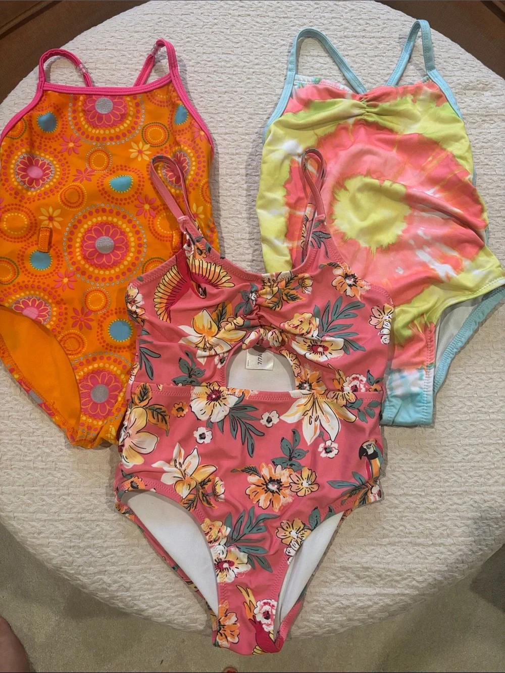 Set of 3 Girls' One-Piece Swimsuits size 7